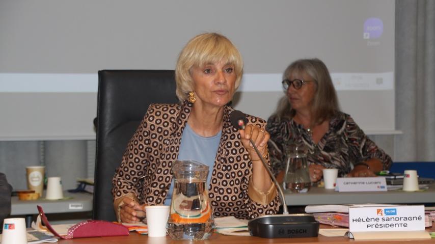 La présidente du Département de l'Aude Hélène Sandragné a présenté le rapport sur le projet régional de santé de l'ARS.